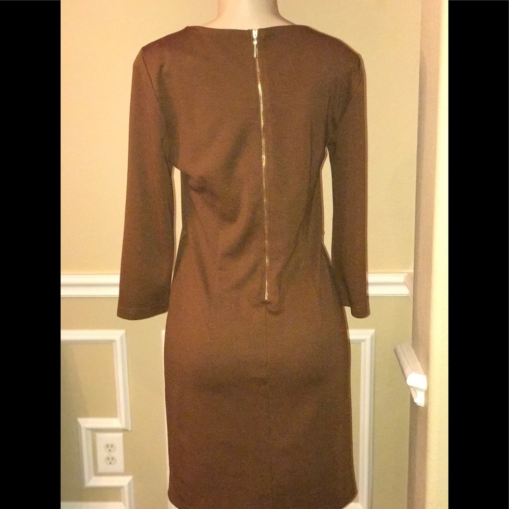 Elegant Golden Brown Dress - Picture 2 of 8